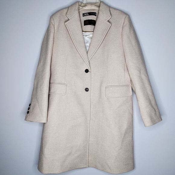 NWT ZARA WOOL COAT STONE COLOR - Picture 6 of 15